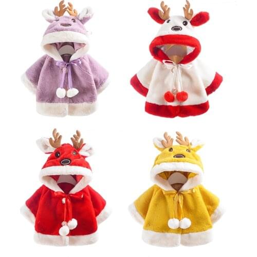 Infant Baby Girls New Year Christmas Hooded Clothing For Kids Coats Outfit Warm Jacket Coat Toddler Girl Cute Outerwear Clothing