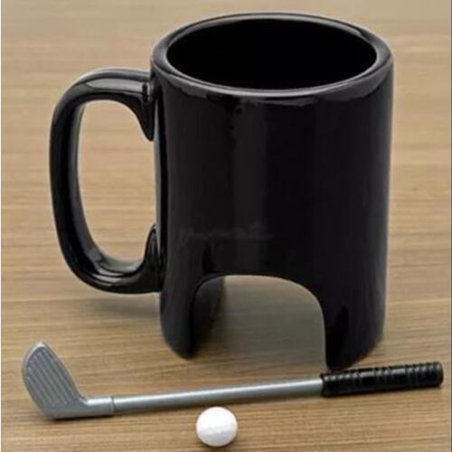 Simple Creativity Office Cups Golf Ceramic Mug Men and Women Couple Cups gifts Mug Ceramic Have to send the Club Pen