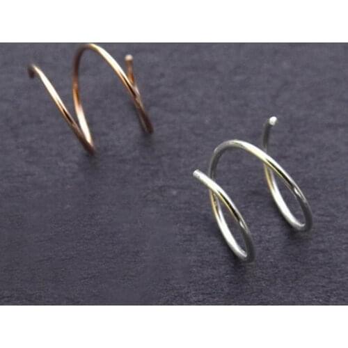 1 Pair Women Earrings Solid Color Spiral Polished Ear Buckle Rings Snakelike Ear Bones Ear Piercing Jewelry for Party Jewelry
