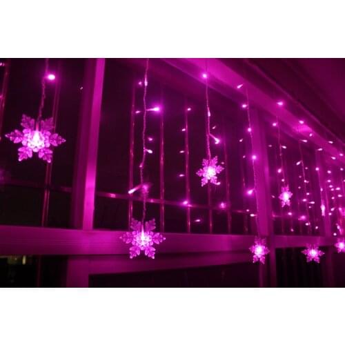 4M 100SMD LED Snowflake Curtain String Lights For Xmas Wedding Party New Year Ceiling Windows Decoration 110V-240V US/EU/UK/AU