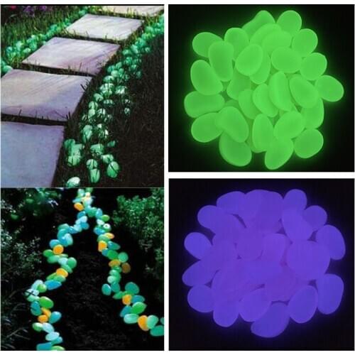 20/40X Glow in the Dark Garden Pebbles Glow Stones Rocks for Walkways Garden Path Patio Lawn Garden Yard Decor Luminous Stones