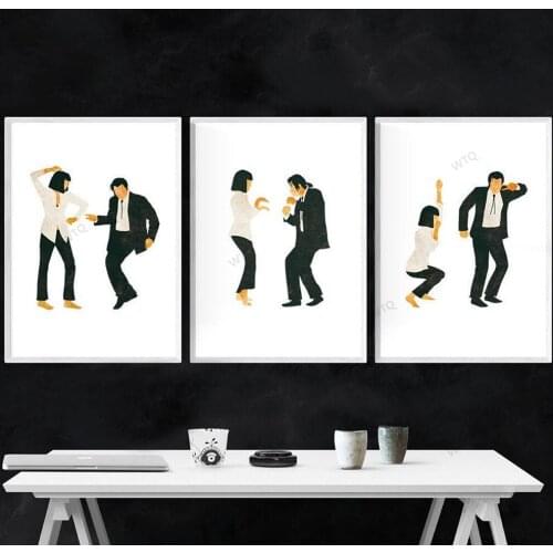 WTQ Pulp Fiction Canvas Painting Posters Classic Movie Jack Rabbit Dance Poster Wall Decor Wall Art Picture Room Decor Home Deco