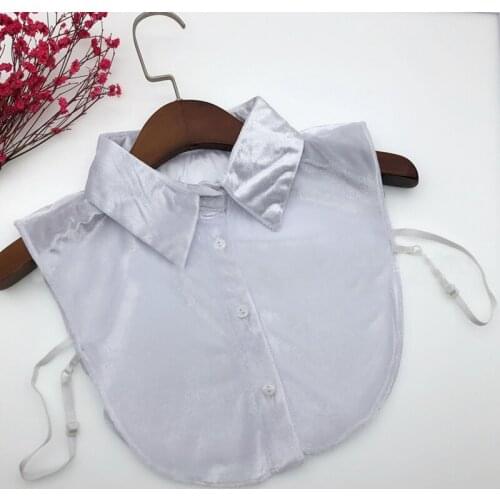 Women Wine Red Detachable Lapel Fake Collar Velvet Shirt Fake False Collar Blouse Removable False Half Shirt Blouse Decor