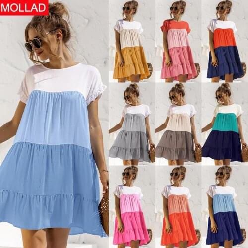 Spring/Summer 2021 New Hot Sale Loose Multicolor Dress Summer Women Loose Dresses