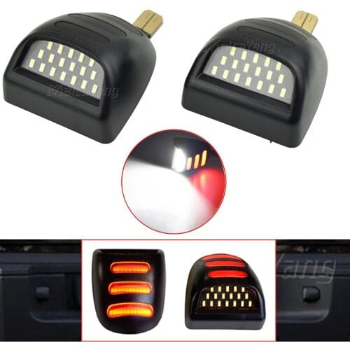 1Pair LED 12V Number License Plate Light Lamp Assembly Car Accessorie For Chevrolet Avalanche Tahoe GMC Sierra Yukon