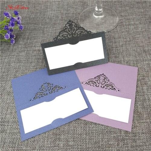 100Pcs Laser Cut Heart Shape Place Cards Flower Decoupage Wedding Name Cards Party Wedding Event (Size About 9*9cm) 6ZSH873-100