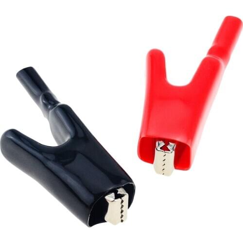 2PCS 50A Opening 15mm Sheathed Alligator Clips Electrical DIY Test Leads Alligator Double-Ended Crocodile Clips