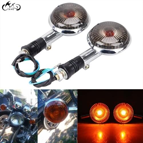 2Pcs Chorme Amber LED Turn Signal Indicator Blinker Light For Yamaha Vmax 1200 1985-2004 Virago 920 750 700 Road Star XV1600A
