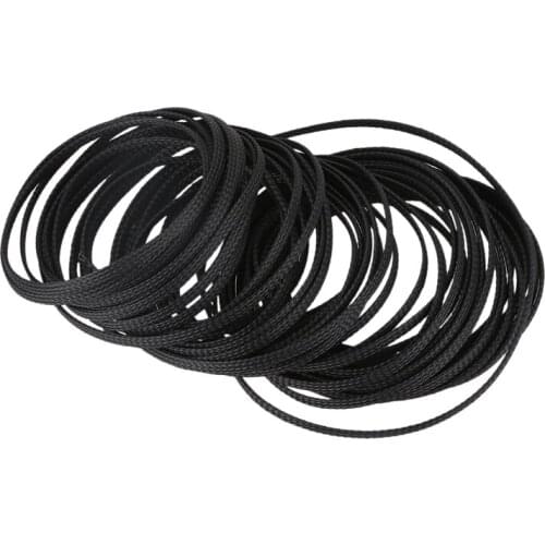 4mm diameter 15m long black wire nylon adjustable braided cable sleeve