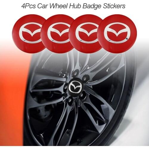 4Pcs 56mm Car Wheel Center Hub Emblem Stickers For Mazda3 5 6 Axela Atenza Demio BM BN GJI GL CX3 CX5 CX4 CX-3 CX-5 M3 M6 MS MP