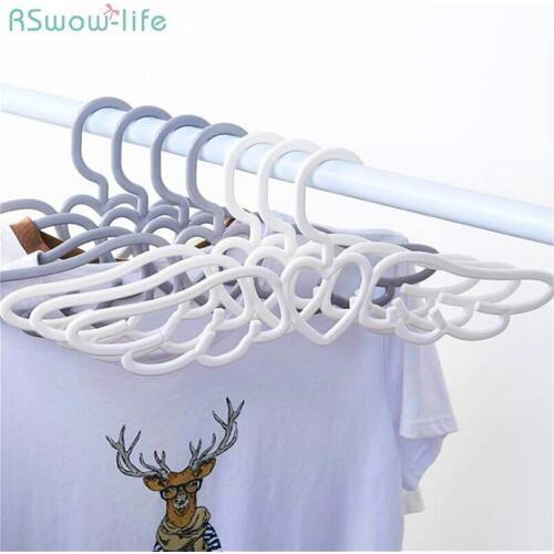 4Pcs Angel Creative Clothes Hanger Anti-Skid Scarf Hanger Wing Plastic Cloth Hanger Solid Color Cute Clothing Durable Household