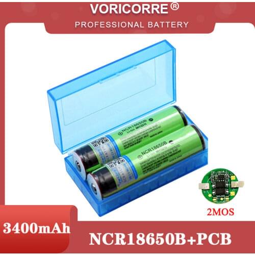 VariCore New Protected 18650 NCR18650B 3400mAh Rechargeable battery 3.7V with PCB For Flashlight batteries