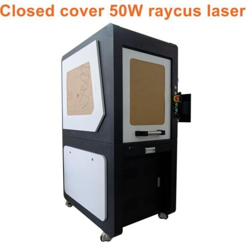 Safty cover fiber laser marking machine 20W 30W 50W raycus laser source with rotary axis for metal