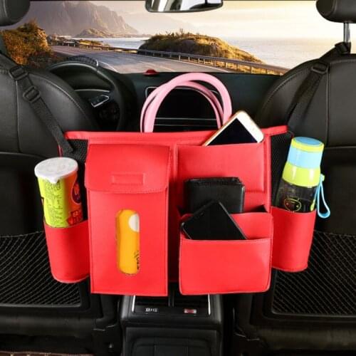 Car Seat Storage Organizer Bag Universal PU Leather Multifunction Storage Interior Stowing Tidying Auto tissue Box Cup holder
