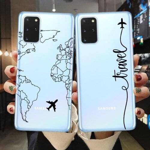 World Map Travel Just Go Phone Cases for Samsung S8 S9 S10 S20 Plus Ultra S10E A51 A71 A21S A50 A70 Cover Airplane Coque Fundas