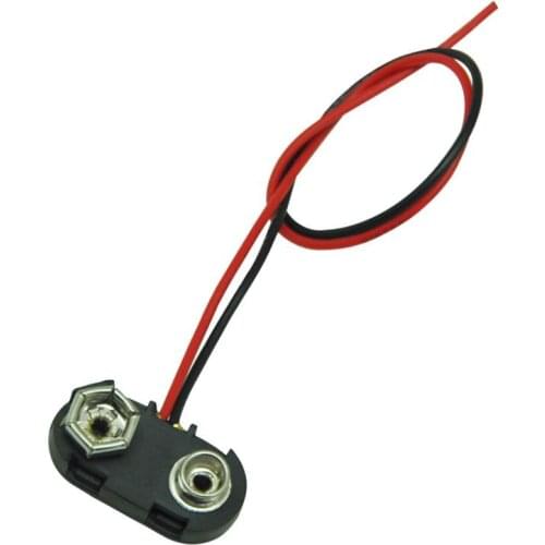 1 Pcs Black T Type Wired 9V Battery Holder Clip Connector 9V Battery Case Box Holder for 6F22 6LR61 Size Cells