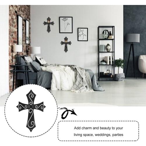 European cross Iron Wall Candle Sconce Holder Set of Candle , Wall Sconces Decor for Bedroom Dining Room