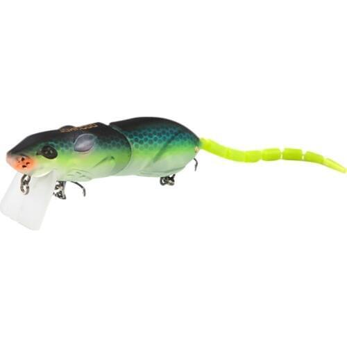 8cm/16g Artificial Fishing Lure Plastic Mouse Lure Swimbait Special Tail Design Rat Fishing Bait Fishing Lure With Treble Hook