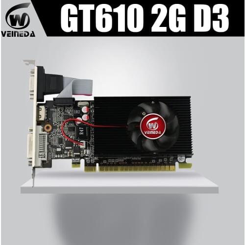 Veineda display vga cards GT610 2GB DDR3 700/1000MHz PC Desktop PCI Express 2.0X16