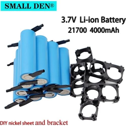 21700 3.7V 4000mAh rechargeable lithium ion battery for electric bicycle (with DIY nickel sheet and bracket)
