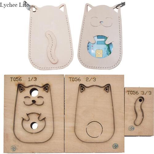 Lychee Life Cute Cat Shaped DIY Card Holder Cutting Dies Knife Mould Hand Crafts Machine Punching Tool