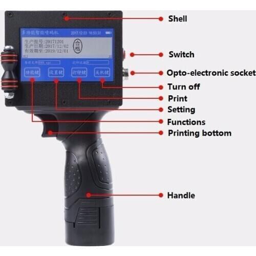 Multi-languages and Color Ink Handheld Inkjet Printer with Fast Dry Ink