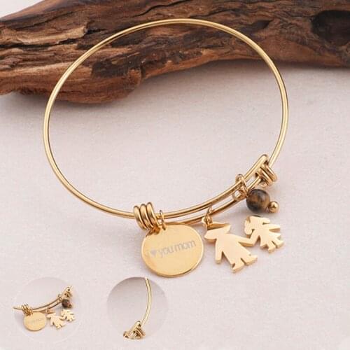 2 Color Trendy Fashion Luxury Jewelry Designers Gift Birthdays Travel Stainless Steel Letters Charm Bracelets For Women