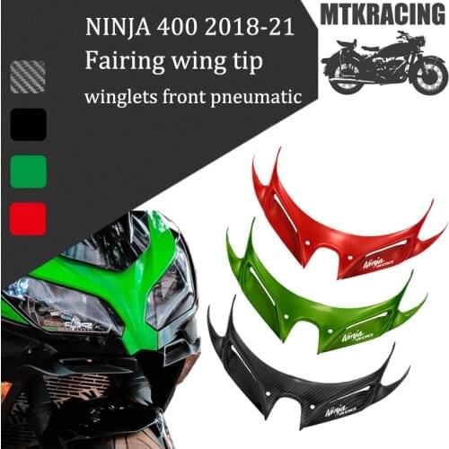 MTKRACING FOR KAWASAKI NINJA 250 NINJA 400 Front motorcycle aerodynamic fairing winglets Carbon fiber cover protection guards 20