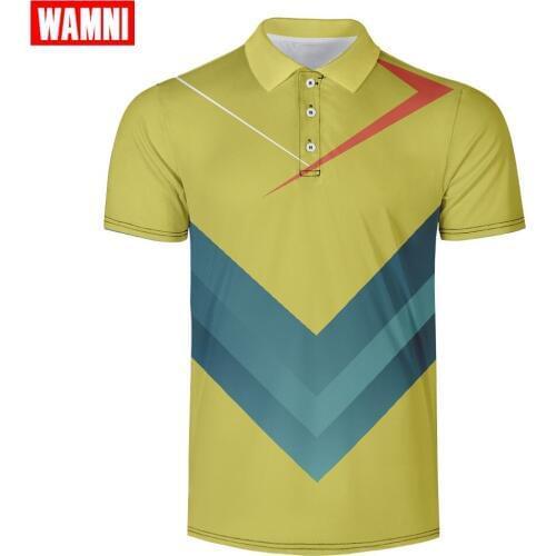 WAMNI Brand 3D Polo Shirt Casual Sport Turn-down Collar Male Tennis T Shirt Quick Drying Streetwear Breathable High Quality Top
