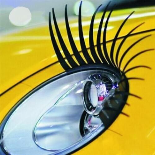 1pair Headlight Black Eyelash Sticker Car Eyelashes Car False Eyelashes Car Sticker Motorcycle Car Styling Automobiles