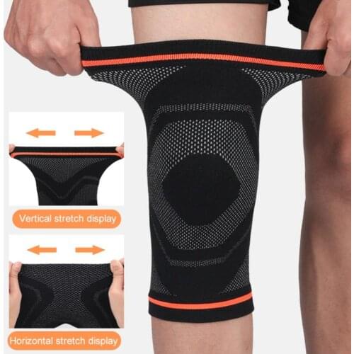 1pcs Kneepad Men Elastic Knee Pads Support Fitness Gear Basketball Volleyball Tennis Cycling Brace Protector