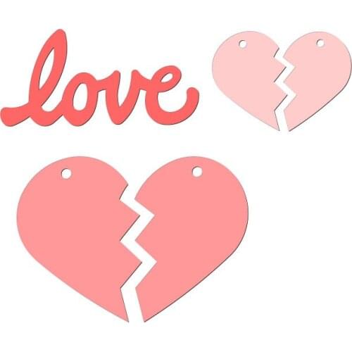 New Love heart Wooden Die Scrapbooking C2821 Cutting Dies Multiple Sizes Compatible With Most Die Cutting Machines