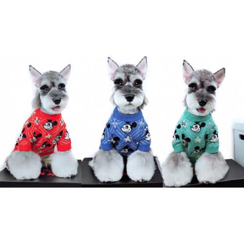 Disney Mickey Print Dog Cat Pet Clothes Pet Fashion Brand Sweater Sweater Fighting Teddy Schnauzer Corgi Autumn and Winter