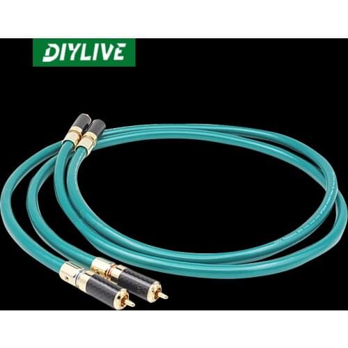 DIYLIVE Ortfon high wind 8N single crystal copper audio signal wire HIFI stereo carbon fiber gold plated RCA double lotus wire