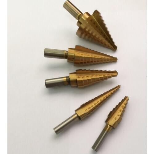 Aluminum box Cloth bag 6PC six-piece pagoda drill bit step drill includ 1/8-1/2 3/16-1/2 1/4-3/4 3/16-7/8 1/4-1-3/8 size