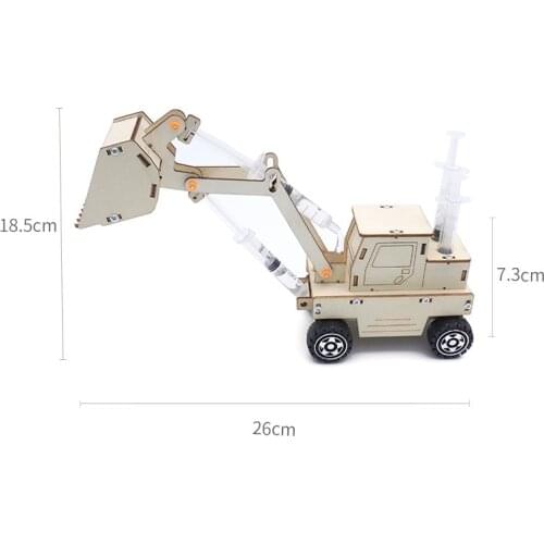 Elementary school technology manual equipment hydraulic forklift material kit big children DIY bulldozer small making toys