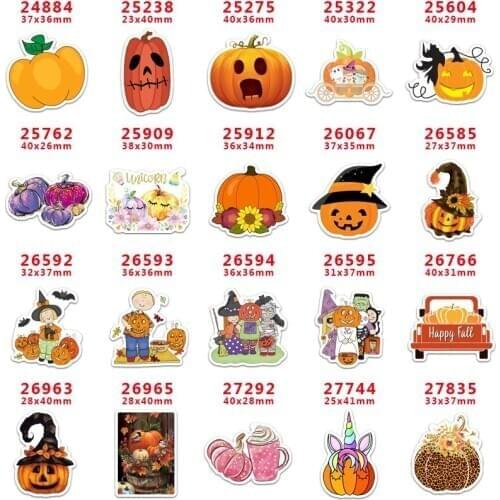DIY Craft Supplies Halloween character printed flat back planar resins 30 pieces PR24884