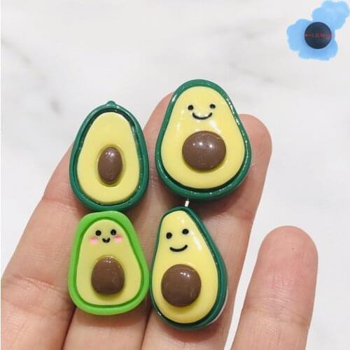 Hot 50pcs Wholesale Resin Fruit Avocado Shoes Accessories Garden Shoe Decorations Fit Boys Girls Croc Jibz Charm