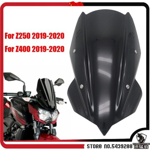 Z 250 Z 400 Motorcycle Sports Windshield WindScreen Visor Viser Fits For Kawasaki Z250 Z400 2019 2020