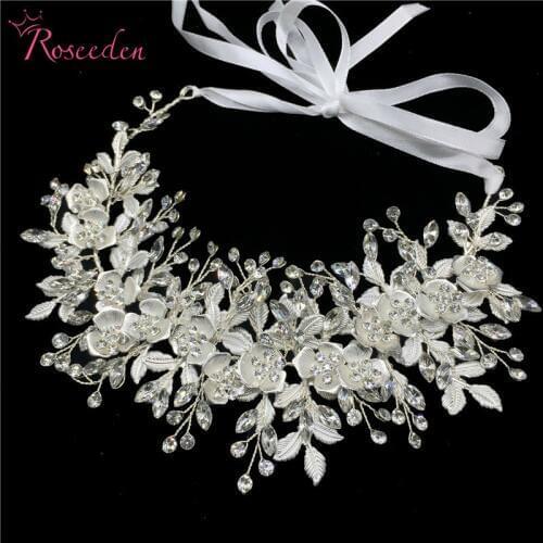 Winsome Women Wedding Crystal Headband Headpiece Hair Accessories Jewelry Bride Floral Rhinestone Tiara RE3247