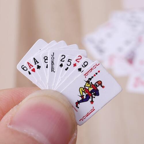 2set Cute Miniature Dollhouse 1:12 Mini Poker Playing Cards Home Decoration Toys Dropshipping