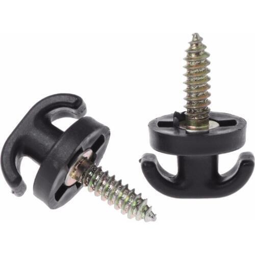 2 Pcs Universal Car Rear Trunk Envelope Cargo Net Tie Down Hook Ring Loop Hanging Auto Trunk Down Hooks Black