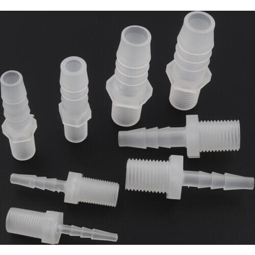 5pcs G1/8 G1/4 Male Thread To 2.8~12mm Food Grade PP Straight Connectors Aquarium Fish Tank Air Pump Aerator Hose Pagoda Joints