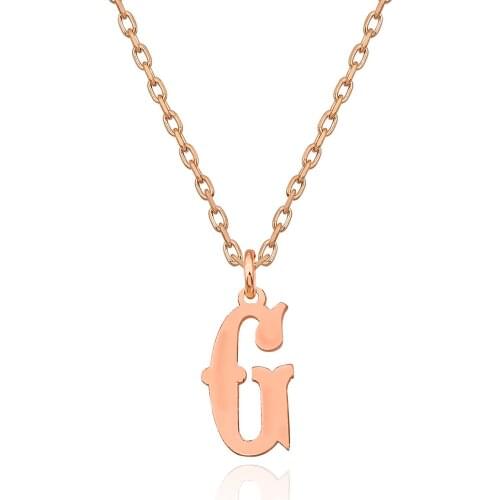 925 sterling Silver G Letter Necklace DN397