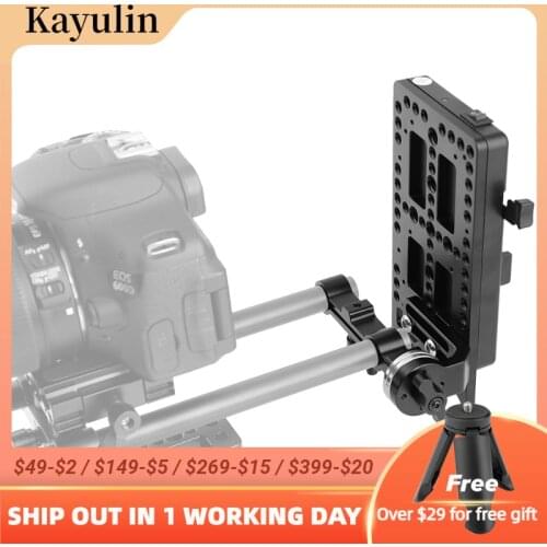Kayulin Battery Support Rig V Lock Power Supply Splitter With 360 Swivel 15mm Rod Clamp Arri Rosette Adapter