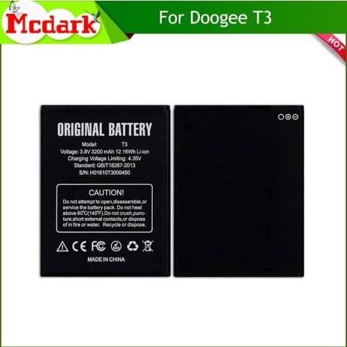 Mcdark For Doogee T3 Battery Replacement High Quality Large Capacity 3200mAh Back Up Bateria For Doogee T3 Smart Phone