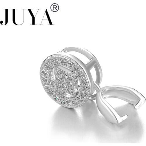 Diy Necklace Accessories Crystal Agate Pendant Clasp Copper Zirconia Charms Clamp Pinch Clip Bails Clasps Findings 5PCS 10PCS