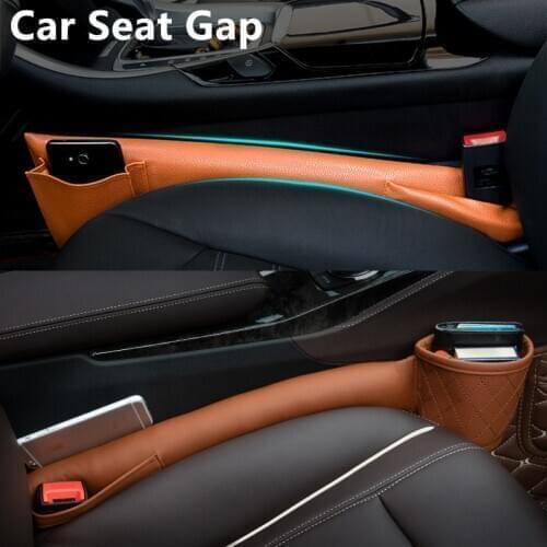 Car Seat Gap Filler Pockets PU Leather Auto Seats Leak stop Pad for Audi A3 8P A4 B8 b6 Soft Padding Phone Cards Storage Bags
