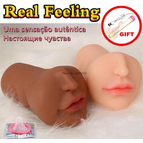 Blow job Artificial 3D Mouth Male Masturbator Blowjob Pocket Adult Sex Toys for Men Real Deep Throat Oral Sex Cup With Tongue