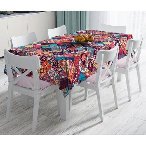 Bohemian Mandala Tablecloth Boho Retro Rectangle Table Cover